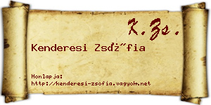 Kenderesi Zsófia névjegykártya