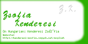 zsofia kenderesi business card